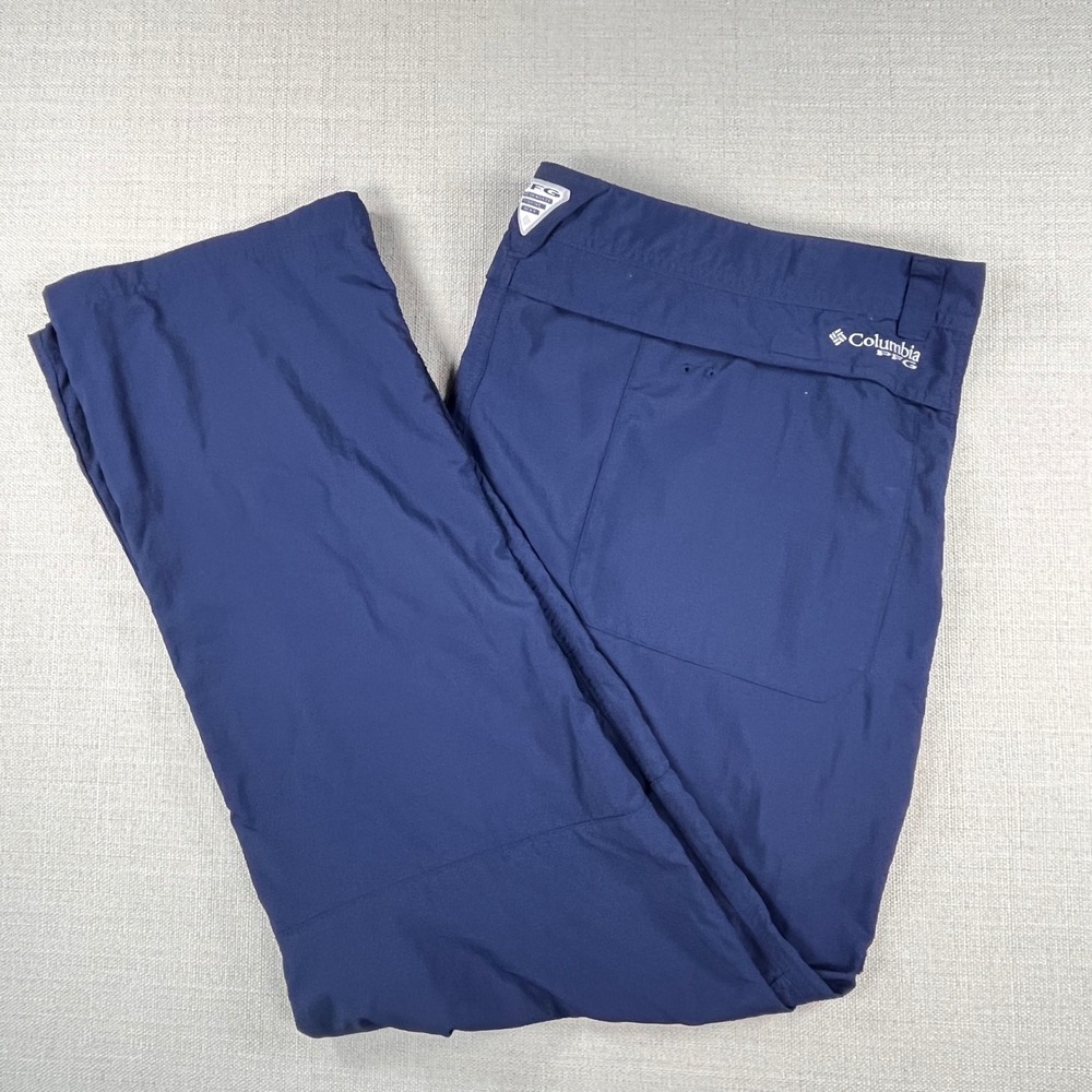 Columbia PFG Fishing Pants Mens 44x30 Navy Blue Blood and Guts Ripstop XM0803
